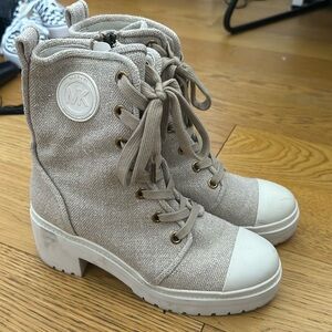 Michael Kors Hemp Canvas Corey Combat Boots